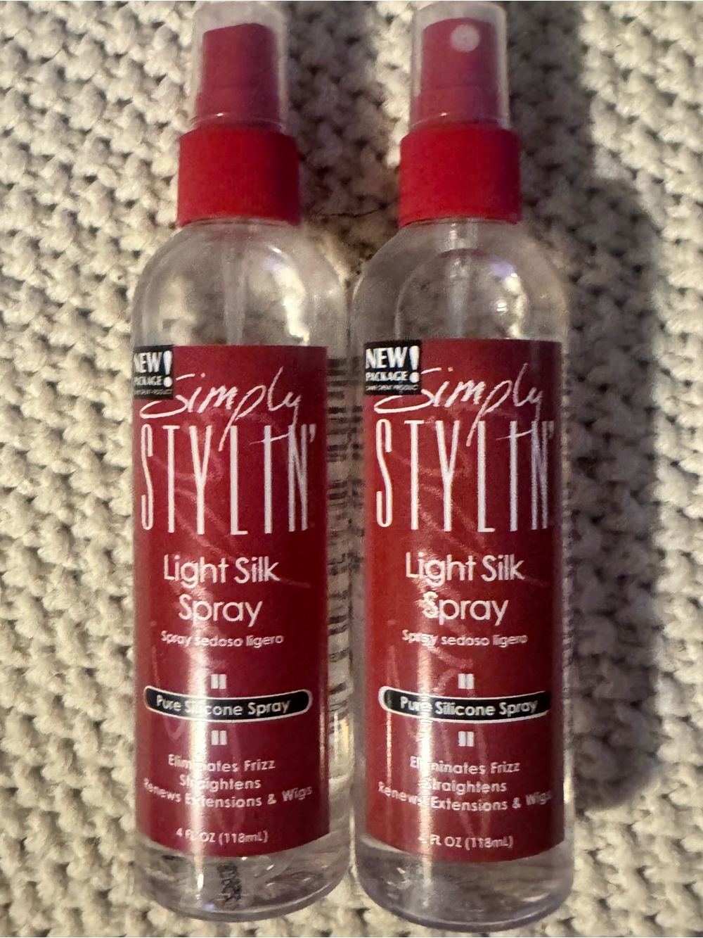 Simply Stylin’ Light Silk Spray Duo – Pure Silicone Frizz & Shine Spray-New